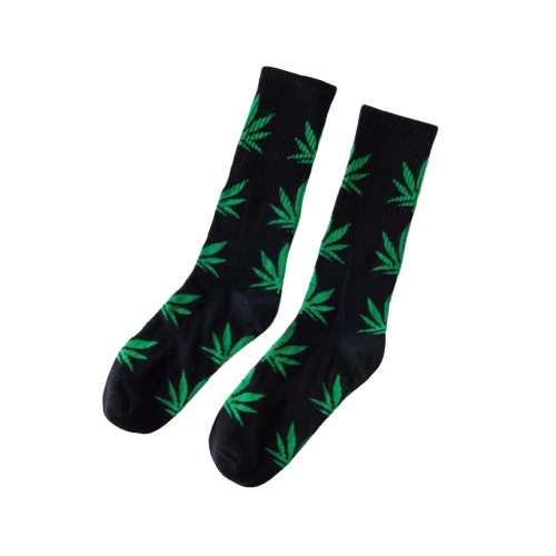 Chaussette Cannabis Noir et Vert