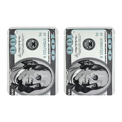 100 PCS Dollar Sign Pattern Money 1g-3.5g Mylar Bags Smell Proof Bag Tobacco Accessories U.S. Dollars Zip lock Bag Copy Props