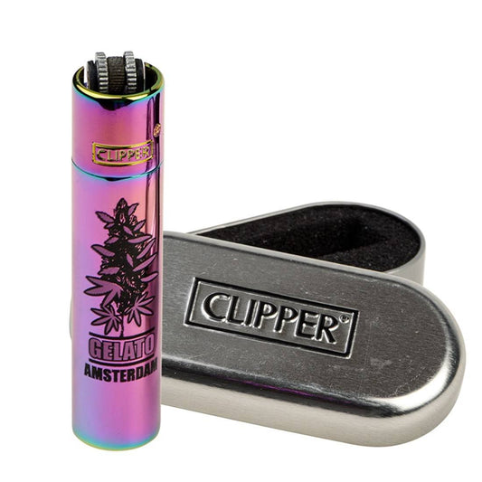 Briquet clipper métal violet