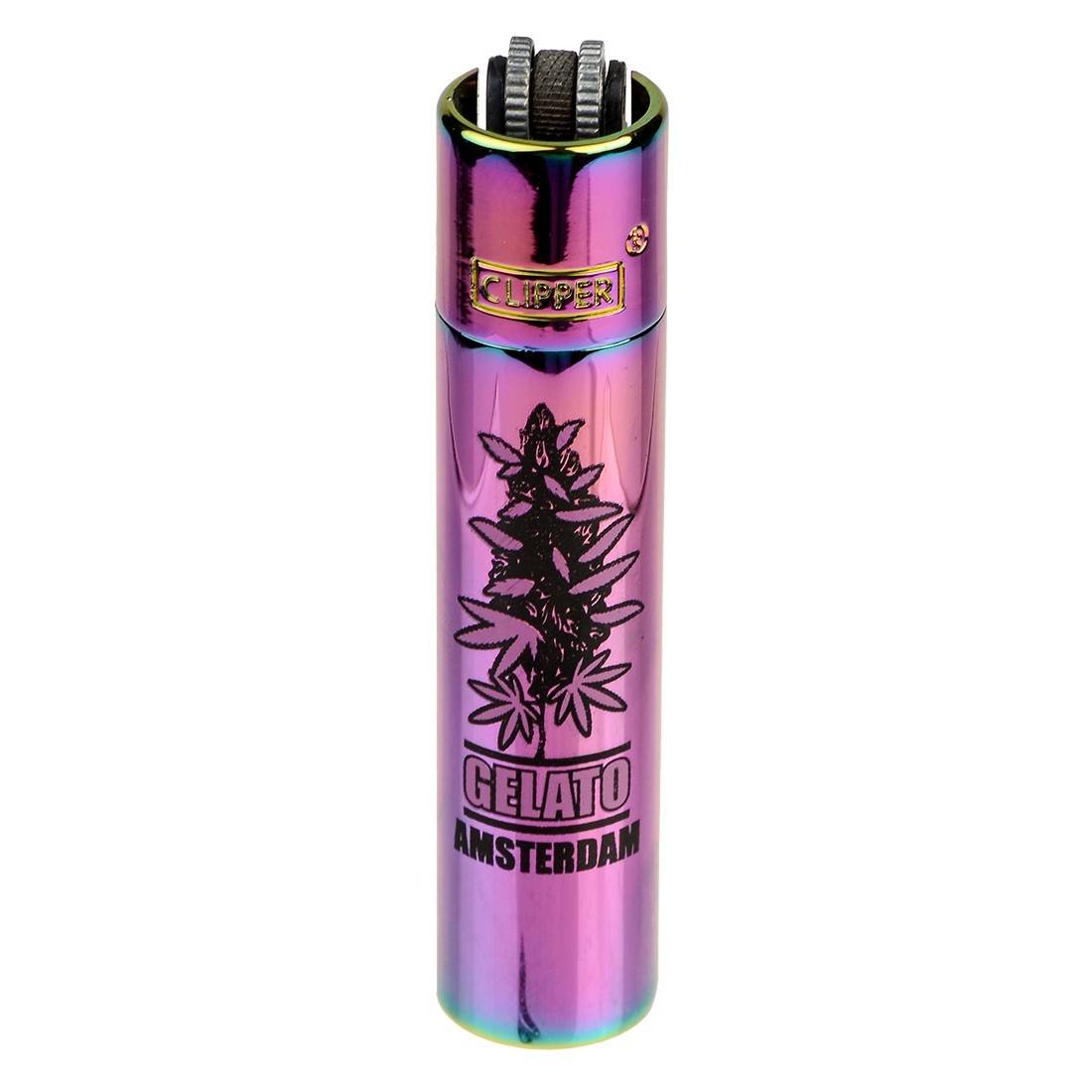 Briquet clipper métal violet