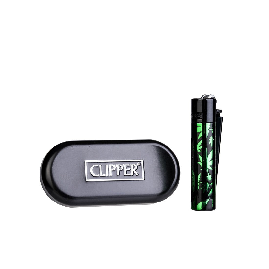 briquet clipper noir et vert