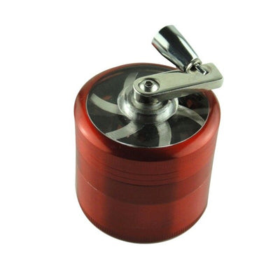 Grinder Cannabis Manivelle 4 Parties Rouge