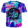 T-Shirt Cannabis Feuille Bleu