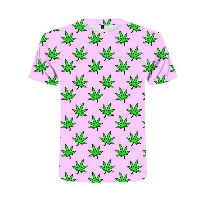 T-shirt fluo cannabis - Vêtement homme