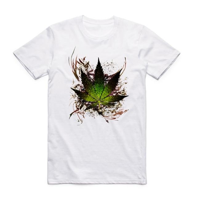 T-Shirt Motif Feuille de Weed