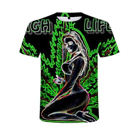 Tee Shirt Feuille de Cana Avec une Femme