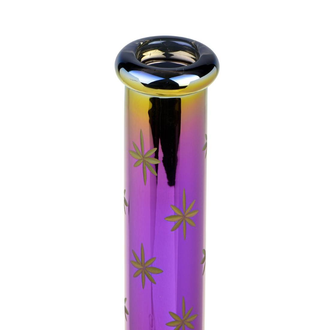 Bang en verre imprimé cannabis - 30cm - Novus Fumus