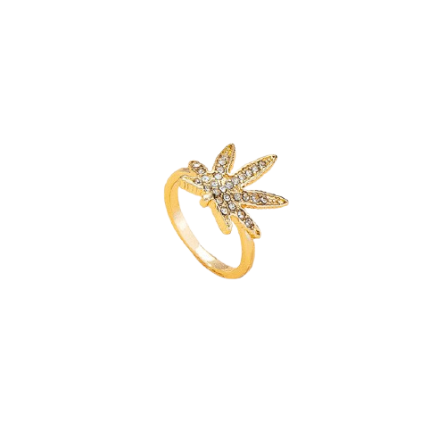 Bague Cannabis <br> Feuille de Cannabis