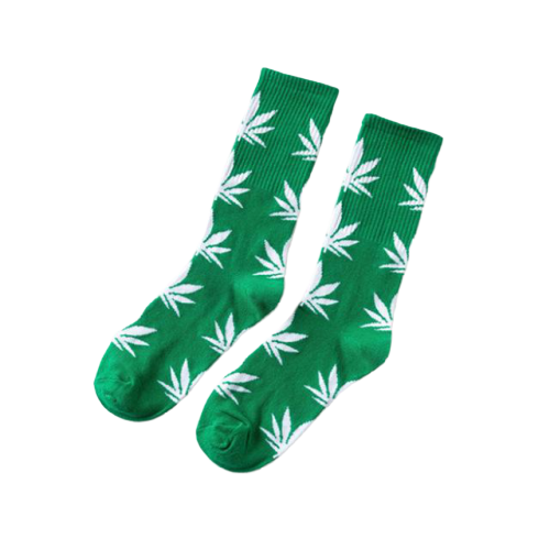 Chaussette Cannabis Vert et Blanc