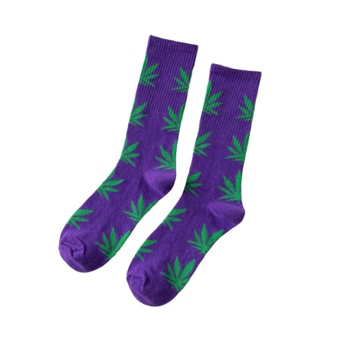 Chaussette Cannabis Violet et Vert