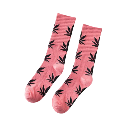 Chaussette Cannabis Rose et Noir