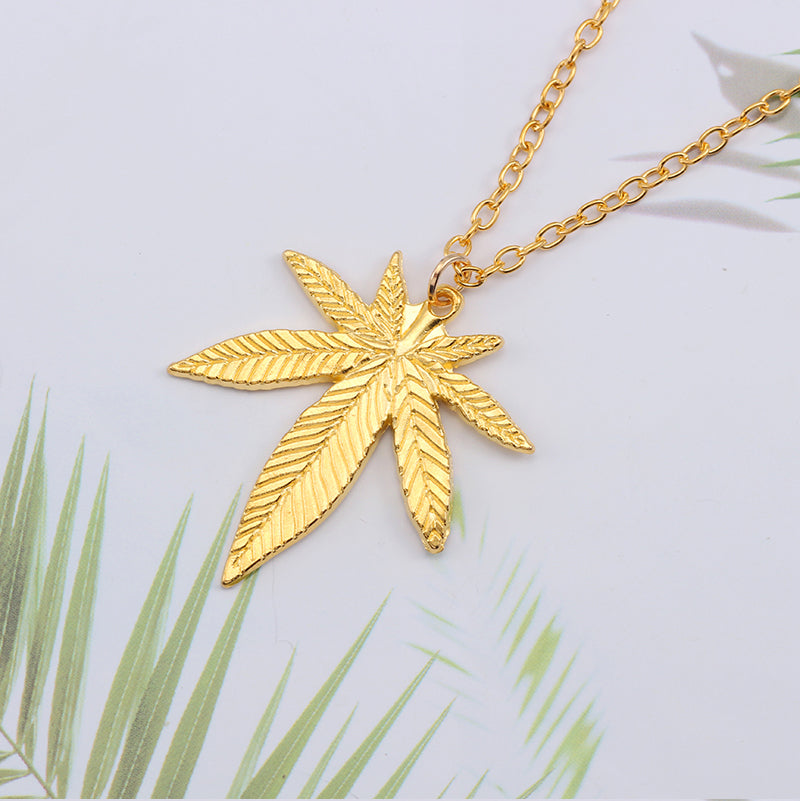 Pendentif Weed Or