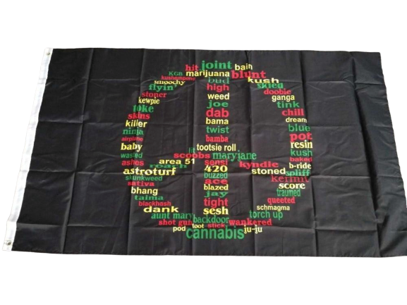 Drapeau Cannabis <br> Peace and Love
