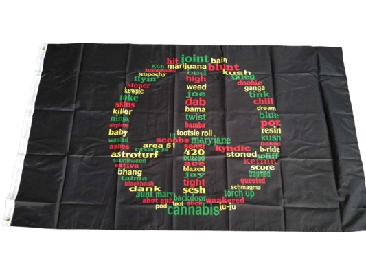 Drapeau Cannabis <br> Peace and Love