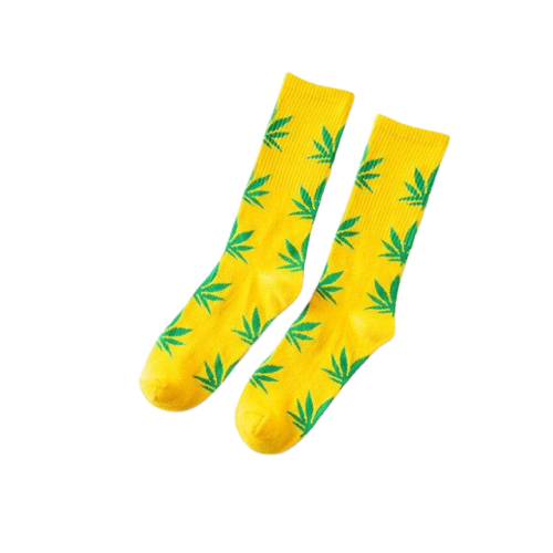 Chaussette Cannabis Jaune et Vert