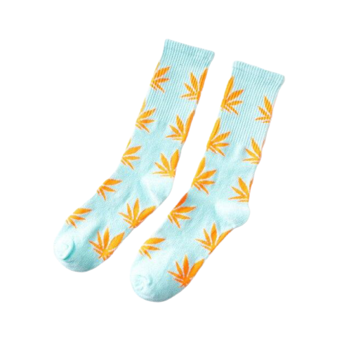 Chaussette Cannabis Bleu et Orange
