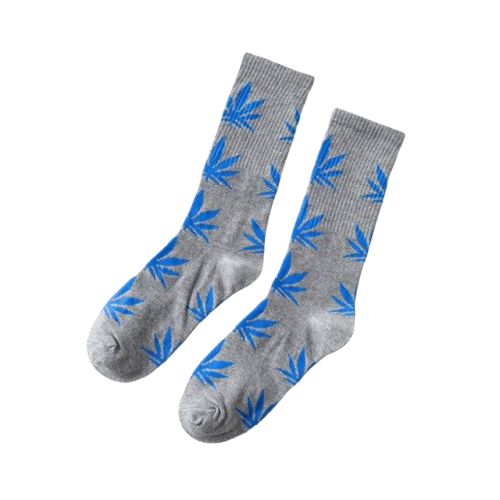 Chaussette Cannabis Gris et Bleu