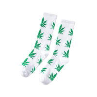 Chaussette Cannabis Blanc et Vert