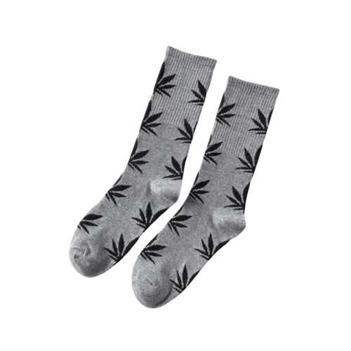 Chaussette Cannabis Gris et Noir