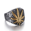 Bague Homme Or Cannabis