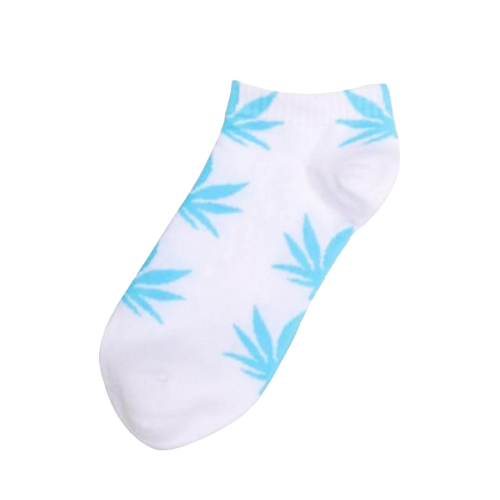 Chaussette Weed Blanc et Bleu