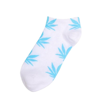 Chaussette Weed Blanc et Bleu