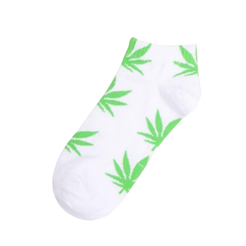 Chaussette Weed Blanc et Vert Clair