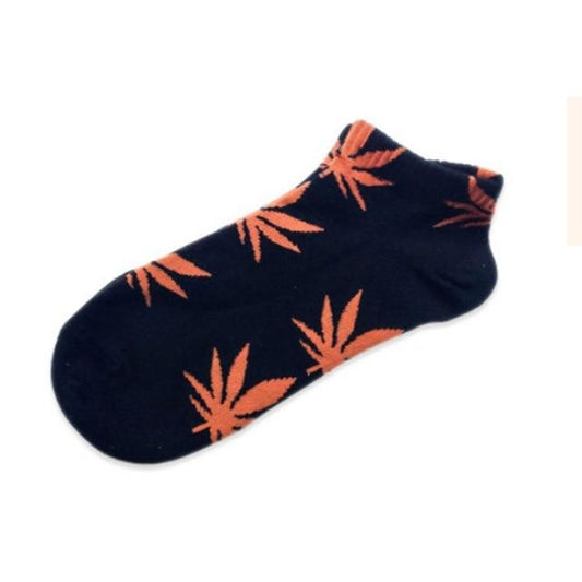 Chaussette Weed Noir et Orange