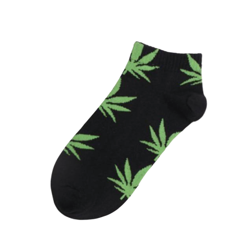 Chaussette Cannabis <br> Noir & Vert Clair