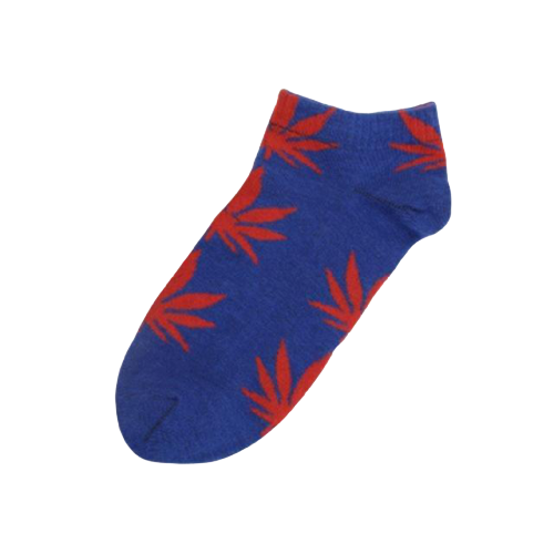 Chaussette Cannabis <br> Bleu & Rouge (courte)