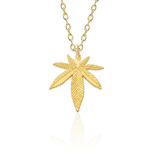 Pendentif Cannabis Or