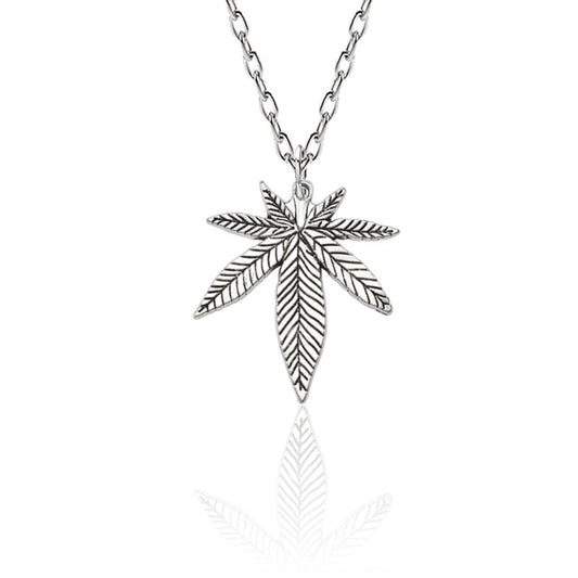 Pendentif Feuille de Cannabis en Argent