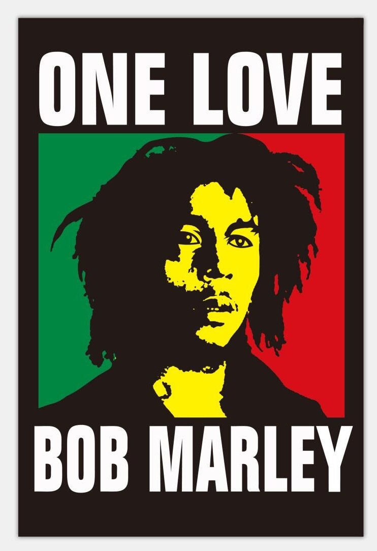 Drapeau Bob Marley Vert Jaune Rouge