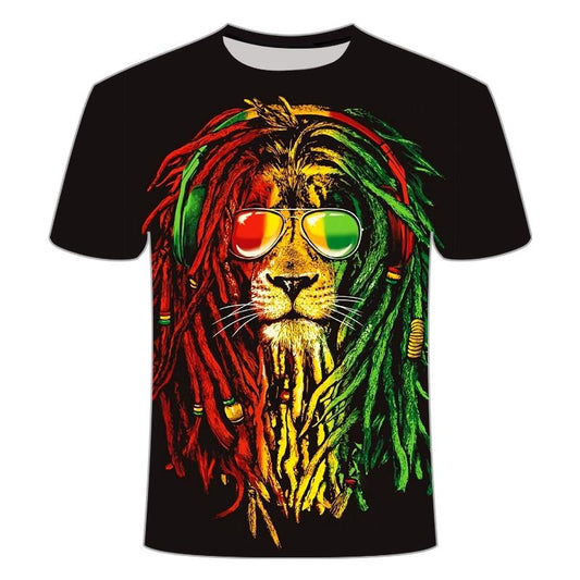 tee shirt homme lion rasta