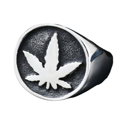 Bague Cannabis <br> Acier
