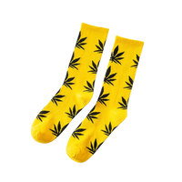 Chaussette Cannabis Jaune et Noir