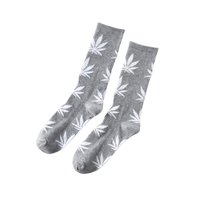 Chaussette Cannabis Gris et Blanc