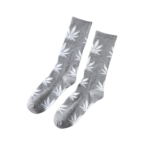 Chaussette Cannabis Gris et Blanc