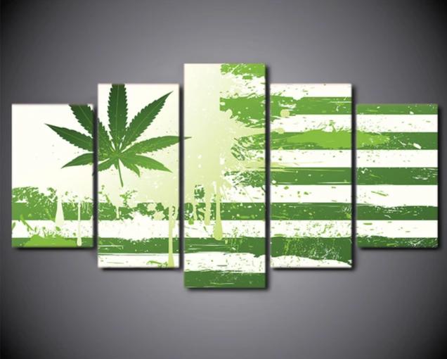 Tableau Cannabis <br> Drapeau Weed